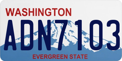 WA license plate ADN7103