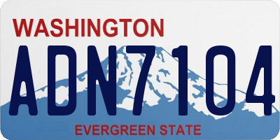 WA license plate ADN7104