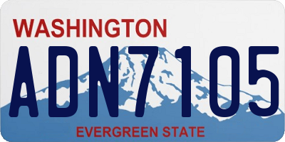 WA license plate ADN7105