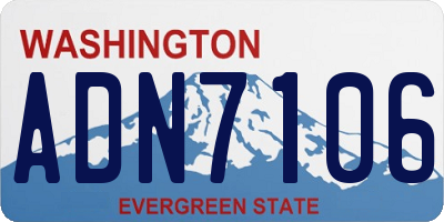 WA license plate ADN7106