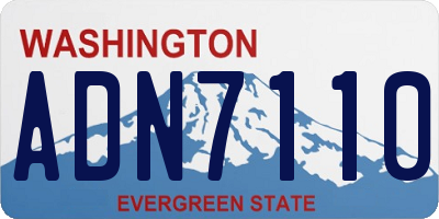 WA license plate ADN7110
