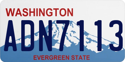 WA license plate ADN7113