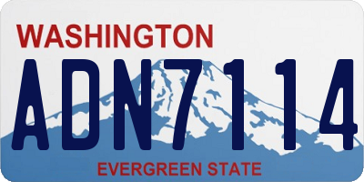 WA license plate ADN7114