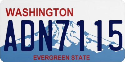 WA license plate ADN7115