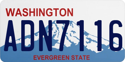 WA license plate ADN7116