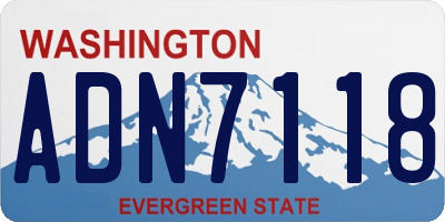 WA license plate ADN7118