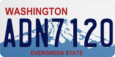 WA license plate ADN7120