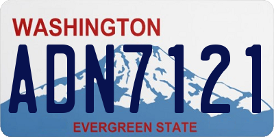 WA license plate ADN7121