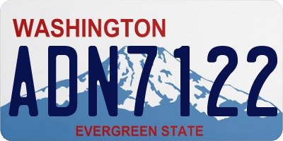 WA license plate ADN7122