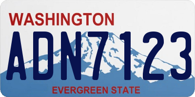 WA license plate ADN7123