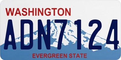 WA license plate ADN7124