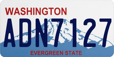 WA license plate ADN7127