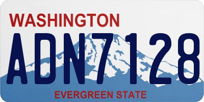 WA license plate ADN7128