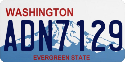 WA license plate ADN7129