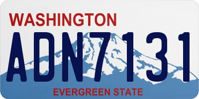 WA license plate ADN7131