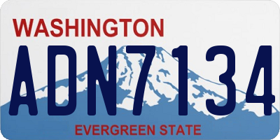WA license plate ADN7134