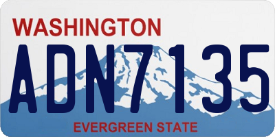 WA license plate ADN7135