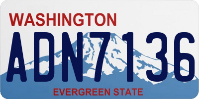 WA license plate ADN7136