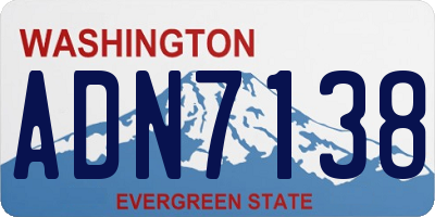 WA license plate ADN7138