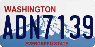WA license plate ADN7139