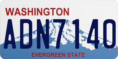 WA license plate ADN7140