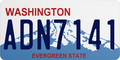 WA license plate ADN7141