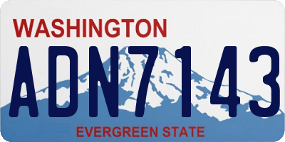 WA license plate ADN7143