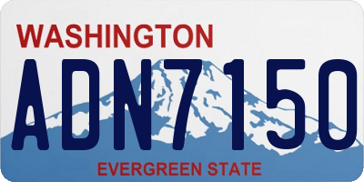WA license plate ADN7150