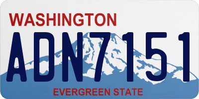 WA license plate ADN7151