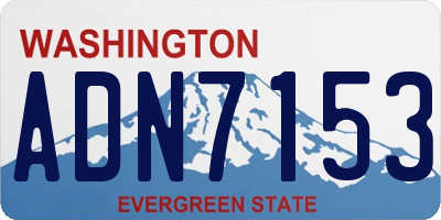 WA license plate ADN7153
