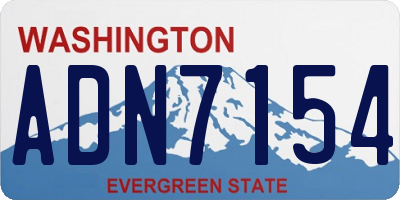 WA license plate ADN7154