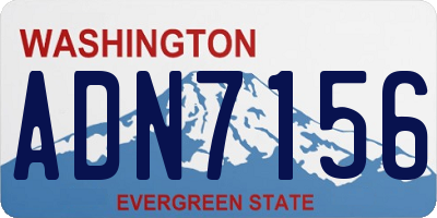 WA license plate ADN7156