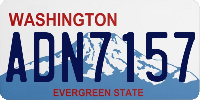WA license plate ADN7157