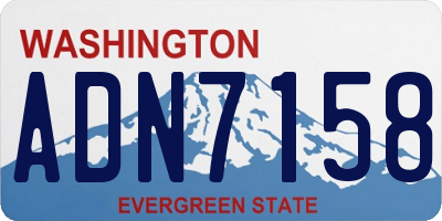 WA license plate ADN7158