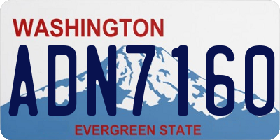 WA license plate ADN7160