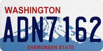 WA license plate ADN7162