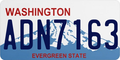 WA license plate ADN7163
