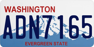 WA license plate ADN7165