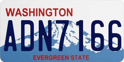 WA license plate ADN7166
