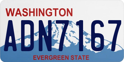 WA license plate ADN7167