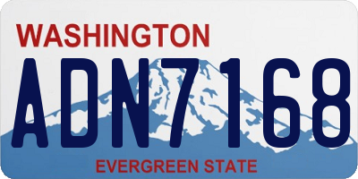WA license plate ADN7168