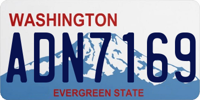 WA license plate ADN7169