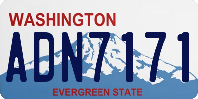 WA license plate ADN7171