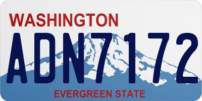 WA license plate ADN7172