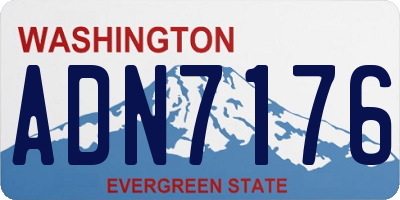 WA license plate ADN7176