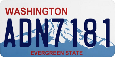 WA license plate ADN7181