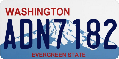 WA license plate ADN7182