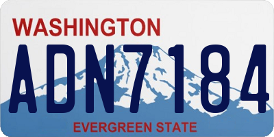 WA license plate ADN7184
