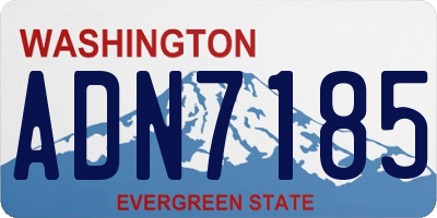 WA license plate ADN7185