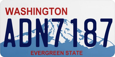 WA license plate ADN7187